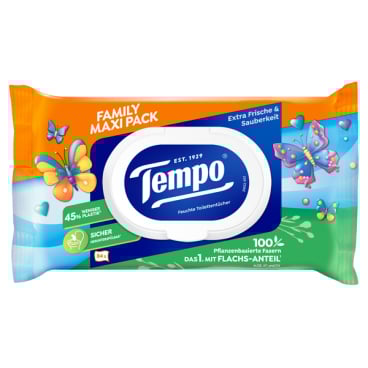 Tempo Feuchte Toilettentücher, Maxi Pack 1 Packung = 84 Tücher - Bild-Darstellung des Produktes 1