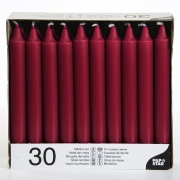 Papstar Tafelkerzen bordeaux 1 Packung = 30 Stück - Bild-Darstellung des Produktes 1