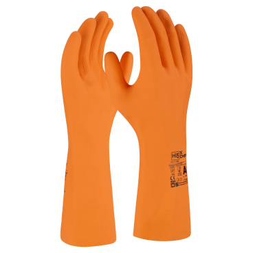 Hi5 X Chem Chemikalienschutzhandschuhe, Typ A AKLMNPST, orange 1 Karton = 144 Paar, Größe 10 - Bild-Darstellung des Produktes 1