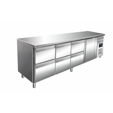 SARO Kühltisch, Tür+3x2 Schubladen, KYLJA 4160 TN 1 Stück - Bild-Darstellung des Produktes 1