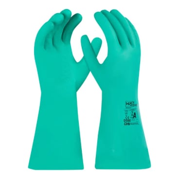Hi5 X Chem Nitrilhandschuhe, Typ A, JKLMNOPST, grün 1 Paar, Größe 9 - Bild-Darstellung des Produktes 1