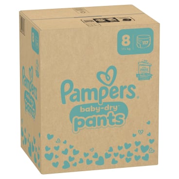 Pampers Baby Dry Pants 8 Extra Large Windeln, 17+ kg 1 Monatsbox = 117 Windeln - Bild-Darstellung des Produktes 1