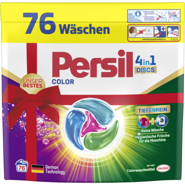 Persil 4in1 Discs Color Waschmittel 1 Packung= 76 Waschpods à 17g = 1,292 kg - Bild-Darstellung des Produktes 1
