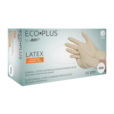 ECO-PLUS Latexhandschuhe, puderfrei, weiß 1 Karton = 10 Packungen à 100 Stück, Größe XL - Bild-Darstellung des Produktes 1