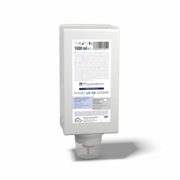 Physioderm® Physio UV 50 Lotion Sonnenschutz, wasserfest 1 Liter - Varioflasche - Bild-Darstellung des Produktes 1