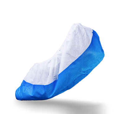 MED-COMFORT Überziehschuhe, 16,5 x 40 cm, weiß/blau 1 Karton = 20 Packungen à 50 Stück - Bild-Darstellung des Produktes 1
