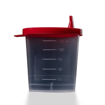 Urinsammelbehälter mit rotem Schnappdeckel, 125 ml 1 Karton = 500 Stück - Bild-Darstellung des Produktes 1
