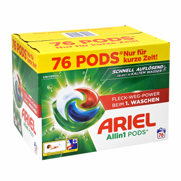 Ariel All in 1 Universal PODS Waschmittel 1 Karton = 76 Stück - Bild-Darstellung des Produktes 1