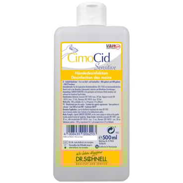Dr. Schnell CIMOCID SENSITIVE Händedesinfektion, gebrauchsfertig 500 ml - Flasche - Bild-Darstellung des Produktes 1