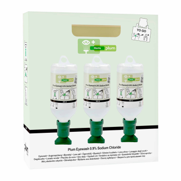 Plum Augenspülung, Natriumchloridlösung, steril 1 Karton mit Tragegriff = 3 x 500 ml Augenspüllösung - Bild-Darstellung des Produktes 1