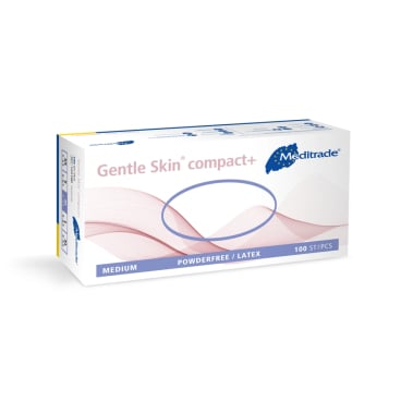 Meditrade Gentle Skin® compact Latex Untersuchungshandschuh 1 Packung = 100 Stück, Größe M - Bild-Darstellung des Produktes 1