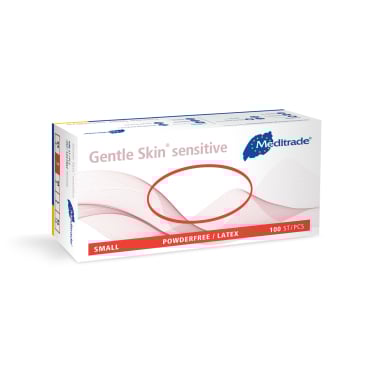 Meditrade Gentle Skin® sensitive Latex Untersuchungshandschuh 1 Packung = 100 Stück, Größe S - Bild-Darstellung des Produktes 1