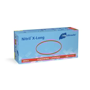 Meditrade Nitril® 3000 x-long Blue Untersuchungshandschuh 1 Karton = 10 x 100 = 1000 Stück, Größe S - Bild-Darstellung des Produktes 1