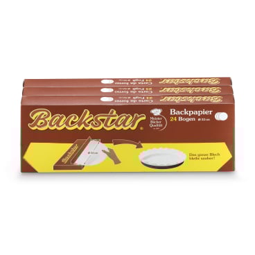 Backstar Rund Trio Backpapier, 32 cm 1 Karton = 3 Packungen à 24 Bogen - Bild-Darstellung des Produktes 1