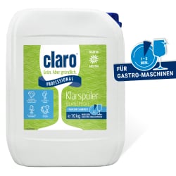 claro products GmbH claro GV-Klarspüler, Klarspüler für gewerbliche Spülmaschinen für strahlende Sauberkeit, 10 kg - Kanister CE31197
