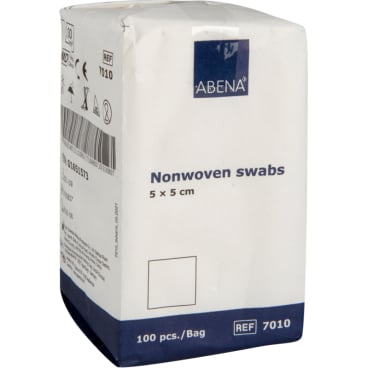 ABENA® Vlieskompresse, unsteril, weiß 1 Packung = 100 Stück, 5 x 5 cm - Bild-Darstellung des Produktes 1