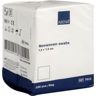 ABENA® Vlieskompresse, unsteril, weiß 1 Packung = 100 Stück, 7,5 x 7,5 cm - Bild-Darstellung des Produktes 1
