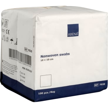 ABENA® Vlieskompresse, unsteril, weiß 1 Packung = 100 Stück, 10 x 10 cm - Bild-Darstellung des Produktes 1