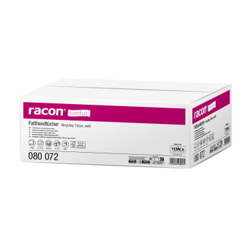 racon® comfort Falthandtücher, 22 x 20 cm, 2-lagig, weiß 1 Karton = 15 Packungen à 200 Tücher - Bild-Darstellung des Produktes 1