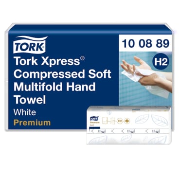 Tork Xpress® Multifold Papierhandtücher, weiß, H2, 24 x 21,2 cm 1 Karton = 12 Packungen à 225 Tücher - Bild-Darstellung des Produktes 1