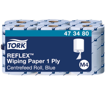 Tork Reflex™ Papierwischtücher, M4, 1-lagig, blau 1 Packung = 6 Rollen à 771 Blatt - Bild-Darstellung des Produktes 1