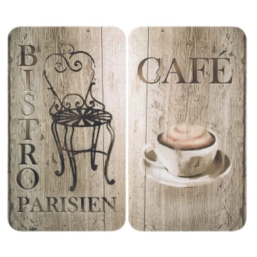 WENKO Universal Herdabdeckplatte, 2er Set Muster: Bistro, 2 Platten - Bild-Darstellung des Produktes 1