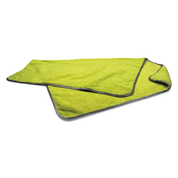 De Witte LUXUS Mikrofasertrockentuch 60 x 90 cm, doppelseitig 1 Stück, Farbe: Apfelgrün mit grauem Rand - Bild-Darstellung des Produktes 1