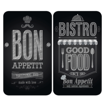WENKO Universal Herdabdeckplatte, 2er Set Design: Bon Appetit - Bild-Darstellung des Produktes 1