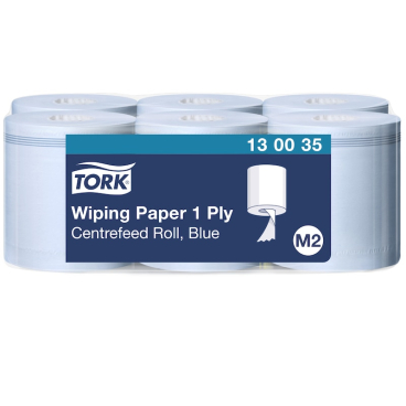 Tork Papierwischtücher Premium, M2, 1-lagig, blau 1 Packung = 6 Rollen à 165 Meter - Bild-Darstellung des Produktes 1