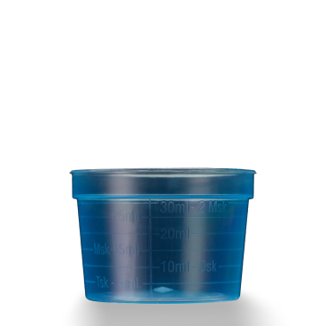 Einmal-Medizinbecher, 30 ml, graduiert 1 Packung = 50 Stück, Farbe: blau - Bild-Darstellung des Produktes 1