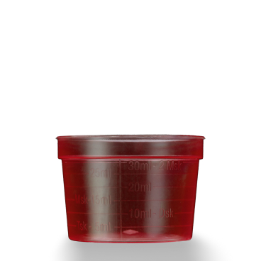 Einmal-Medizinbecher, 30 ml, graduiert 1 Packung = 50 Stück, Farbe: rot - Bild-Darstellung des Produktes 1