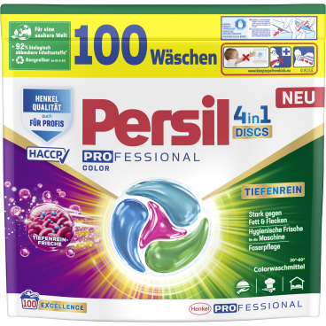 Persil Professional 4in1 Discs Color Waschmittel 1 Packung= 100 Waschpods à 17g - Bild-Darstellung des Produktes 1