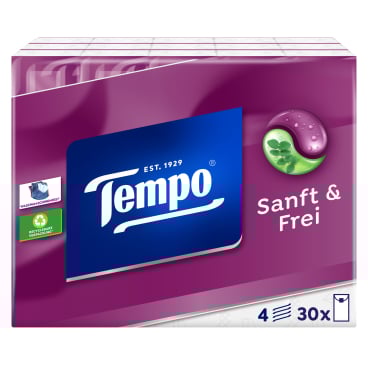 Tempo Sanft und Frei Taschentücher 1 Packung = 30 x 9 Tücher = 270 Tücher - Bild-Darstellung des Produktes 1