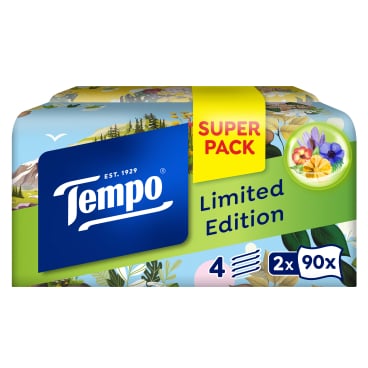 Tempo Taschentuch Limited Edition, 4-lagig 2 Boxen à 90 Taschentücher - Bild-Darstellung des Produktes 1