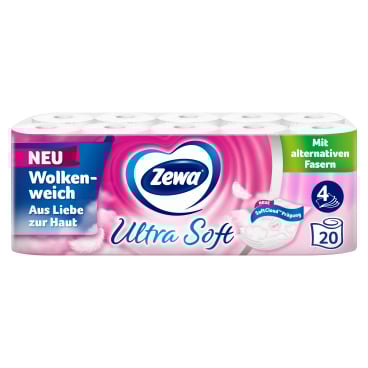 Zewa Ultra Soft Toilettenpapier, 4-lagig mit Strohanteil 1 Packung = 20 Rollen à 150 Blatt - Bild-Darstellung des Produktes 1