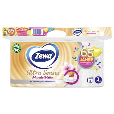 Zewa Ultra Senses Mandelblüte Toilettenpapier, 4 lagig 1 Packung = 8 Rollen à 135 Blatt - Bild-Darstellung des Produktes 1