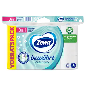 Zewa Bewährt Lufterfrischer Toilettenpapier, 3-lagig 1 Packung = 24 Rollen à 150 Blatt - Bild-Darstellung des Produktes 1
