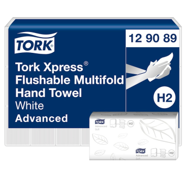 Tork Xpress® Multifold Papierhandtücher, schnellauflösend, H2 1 Karton = 21 Packungen à 200 Tücher - Bild-Darstellung des Produktes 1