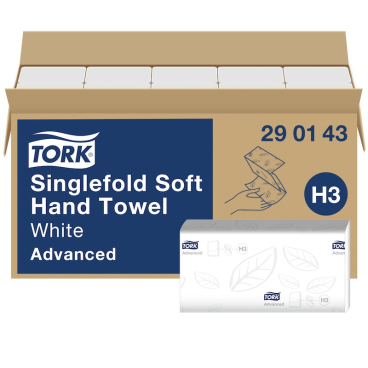Tork Papierhandtücher H3 Advanced, 23 x 22,6 cm, 2-lagig 1 Karton = 15 Bündel à 250 Tücher = 3750 Tücher - Bild-Darstellung des Produktes 1