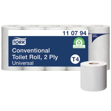 Tork Toilettenpapier, T4-kompatibel, 13 x 9,5 cm, weiß 1 Paket = 70 Rollen à 250 Blatt = 17.500 Blatt - Bild-Darstellung des Produktes 1