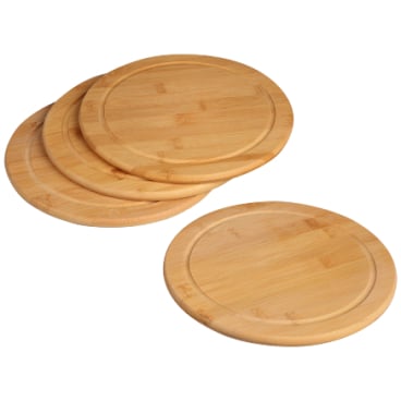 Kesper Vesperteller mit Saftrille, Bambus 1 Set = 4 Vesperteller, Durchmesser: 25 cm - Bild-Darstellung des Produktes 1