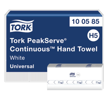 Tork Papierhandtuch PeakServe® Endlos™, H5, 22,5 x 20,1 cm, weiß 1 Karton = 12 Packungen à 410 Tücher = 4920 Tücher - Bild-Darstellung des Produktes 1