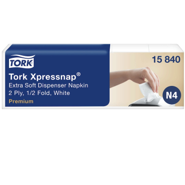 Tork Xpressnap ® Extra Soft Spenderserviette, N4 1 Karton = 4000 Stück, weiß, 2-lagig, 1/4 Falzung - Bild-Darstellung des Produktes 1