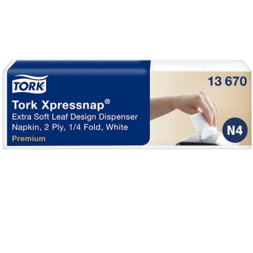 Tork Xpressnap ® Extra Soft Spenderserviette, N4 1 Karton = 4000 Stück weiß, Blätterdesign, 2-lagig, 1/4 Falzung - Bild-Darstellung des Produktes 1