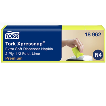 Tork Xpressnap ® Extra Soft Spenderserviette, N4 1 Karton = 8000 Stück, grün, 2-lagig, 1/2 Falzung - Bild-Darstellung des Produktes 1