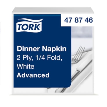 Tork Dinnerservietten, 39 x 39 cm, 2-lagig, 1/4 Falz Farbe: weiß - Bild-Darstellung des Produktes 1