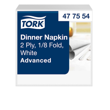 Tork Dinnerservietten, 39 x 39 cm, 2-lagig, 1/8 Falzung Farbe: weiß - Bild-Darstellung des Produktes 1