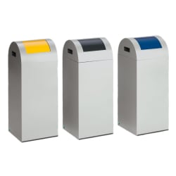 VAR GmbH VAR Wertstoffsammler WSG 55R, silber beschichtet, Einwurfklappe: gelb 21010