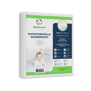 Sensalou Matratzenbezug mit Reissverschluss für Allergiker wasserdicht - 70 x 140 x 15 cm 70x140x15 - Bild-Darstellung des Produktes 1