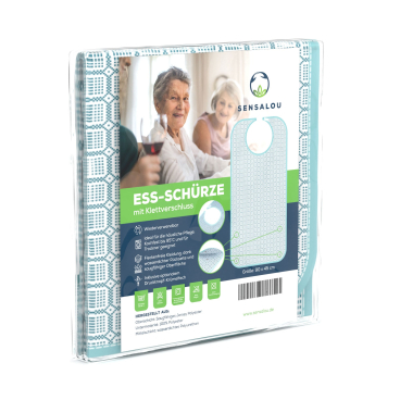 Sensalou Ess-Latz für Erwachsene mit Auffangtasche & Klettverschluss Grün-Weiß 90 x 45 cm - Bild-Darstellung des Produktes 1